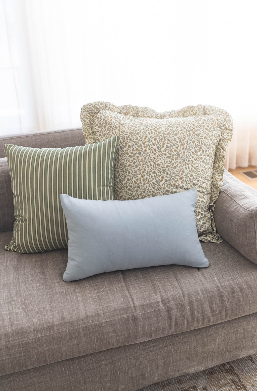 Decorative Pillow Cover, Meadow Ruffle 18" 22" 26" 12x20", Machine-Washable Care for Sofas, Beds and Living Room Accents, 5 Size Options image 14