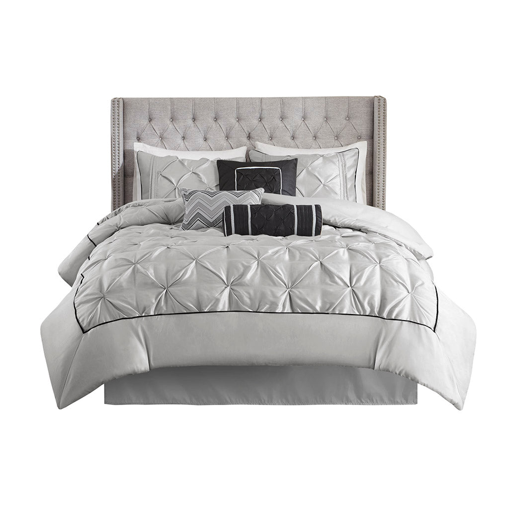 Bed Comforter, Laurel 7 Piece Tufted Set, Machine-Washable Care, Hypoallergenic Comfort for Year-Round Bedroom Comfort and Restful Sleep image 14