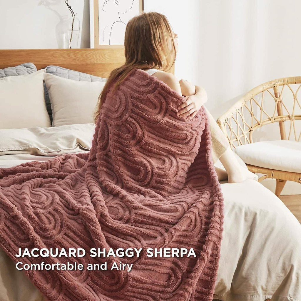 Cozy Throw Blanket, Arch Shaggy Sherpa Fleece, Lightweight Design, Machine-Washable Care for Living Rooms, Bedrooms and Everyday Lounging image 14