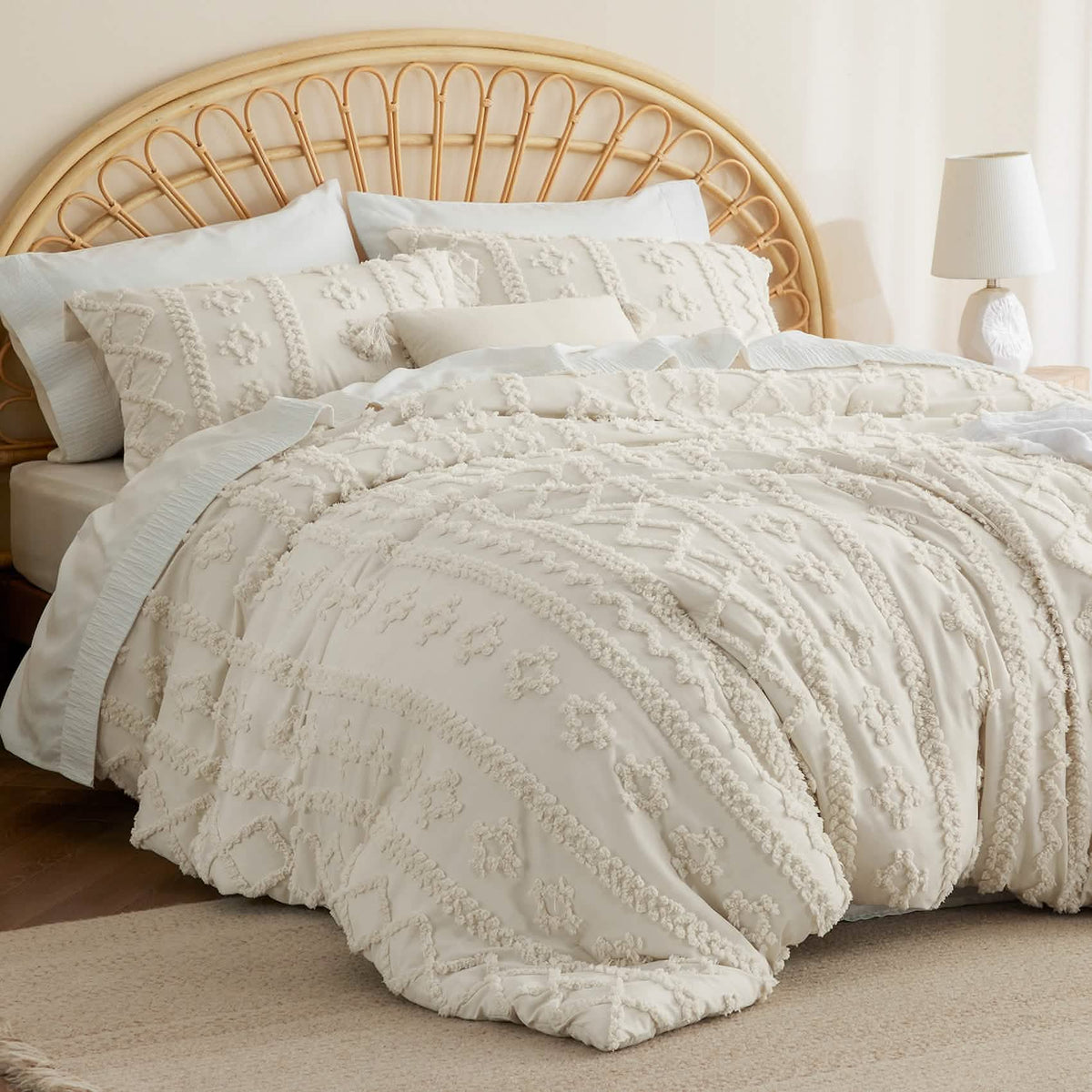 Bed Comforter, Boho Deluxe Embroidery Set, Breathable Construction, Machine-Washable Care for Everyday Bedding and Comfortable Sleep image 14