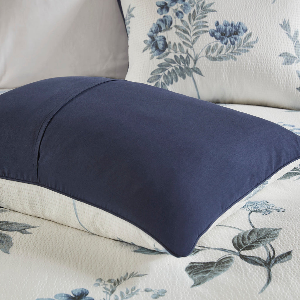 Bed Comforter, Zennia 7 Piece Printed Seersucker Set, Machine-Washable Care for Year-Round Bedroom Comfort and Restful Sleep image 15