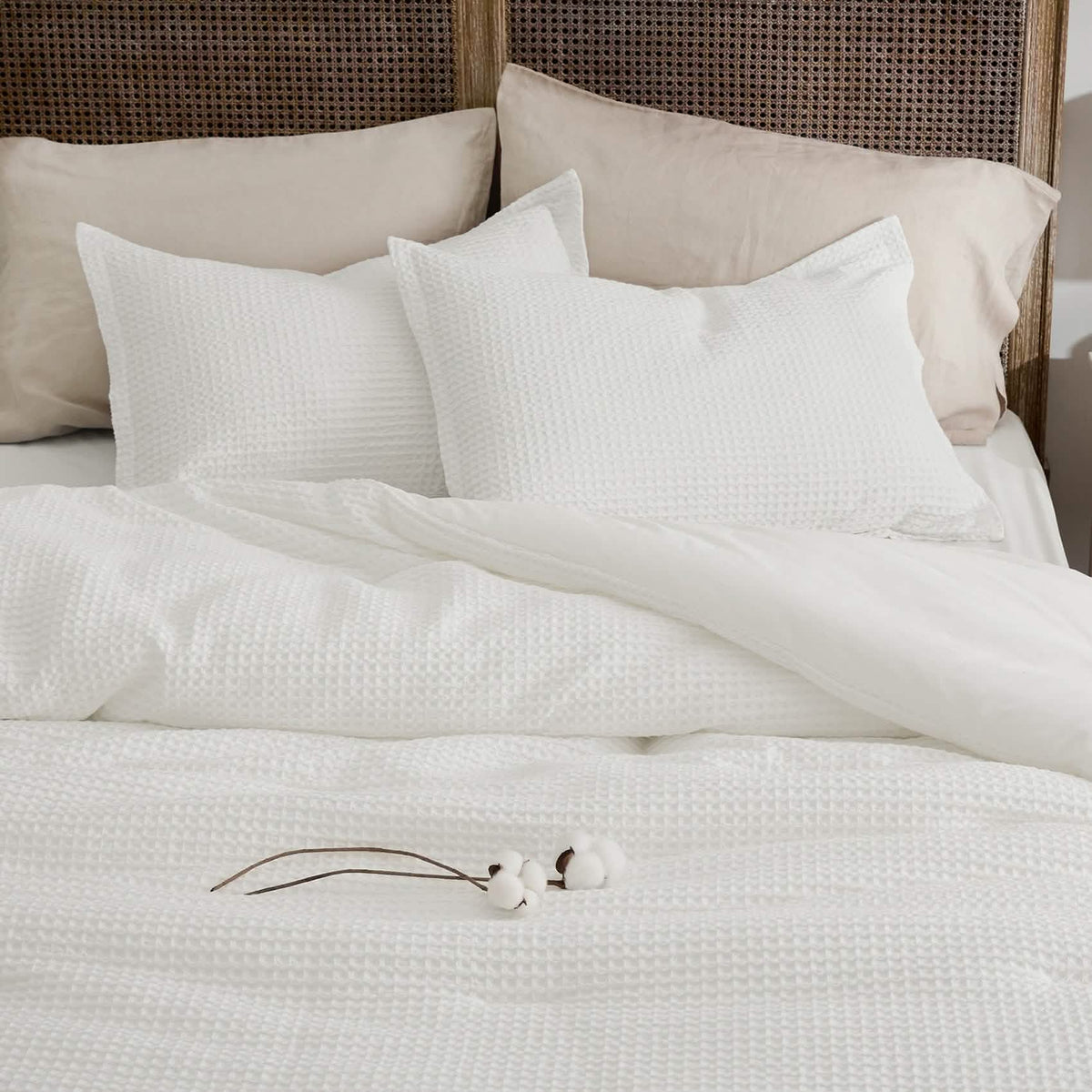 Bed Comforter, Cotton Waffle Weave Set, Breathable Construction for Everyday Bedding and Comfortable Sleep, 5 Sizes and 12 Colors image 15