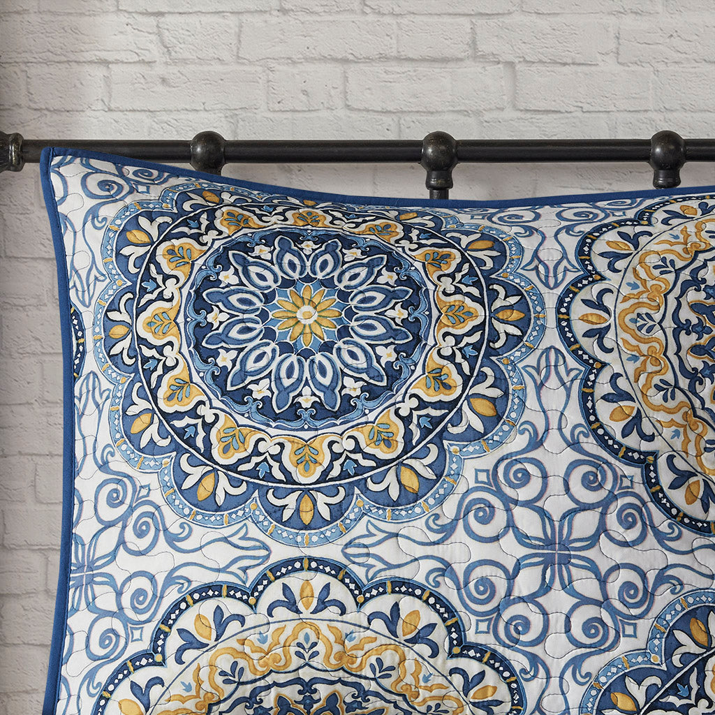 Cozy Throw Blanket, Tangiers 6 Piece Reversible Quilt Set, Machine-Washable Care for Sofas, Beds and Relaxing at Home, 2 Sizes and 2 Colors image 15