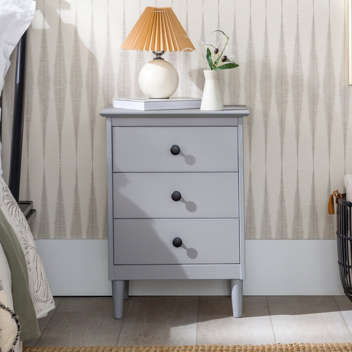 Nightstand, Spencer Solid Transitional Wood for Bedrooms, Bedside Essentials and Everyday Storage, 2 Size Options image 15