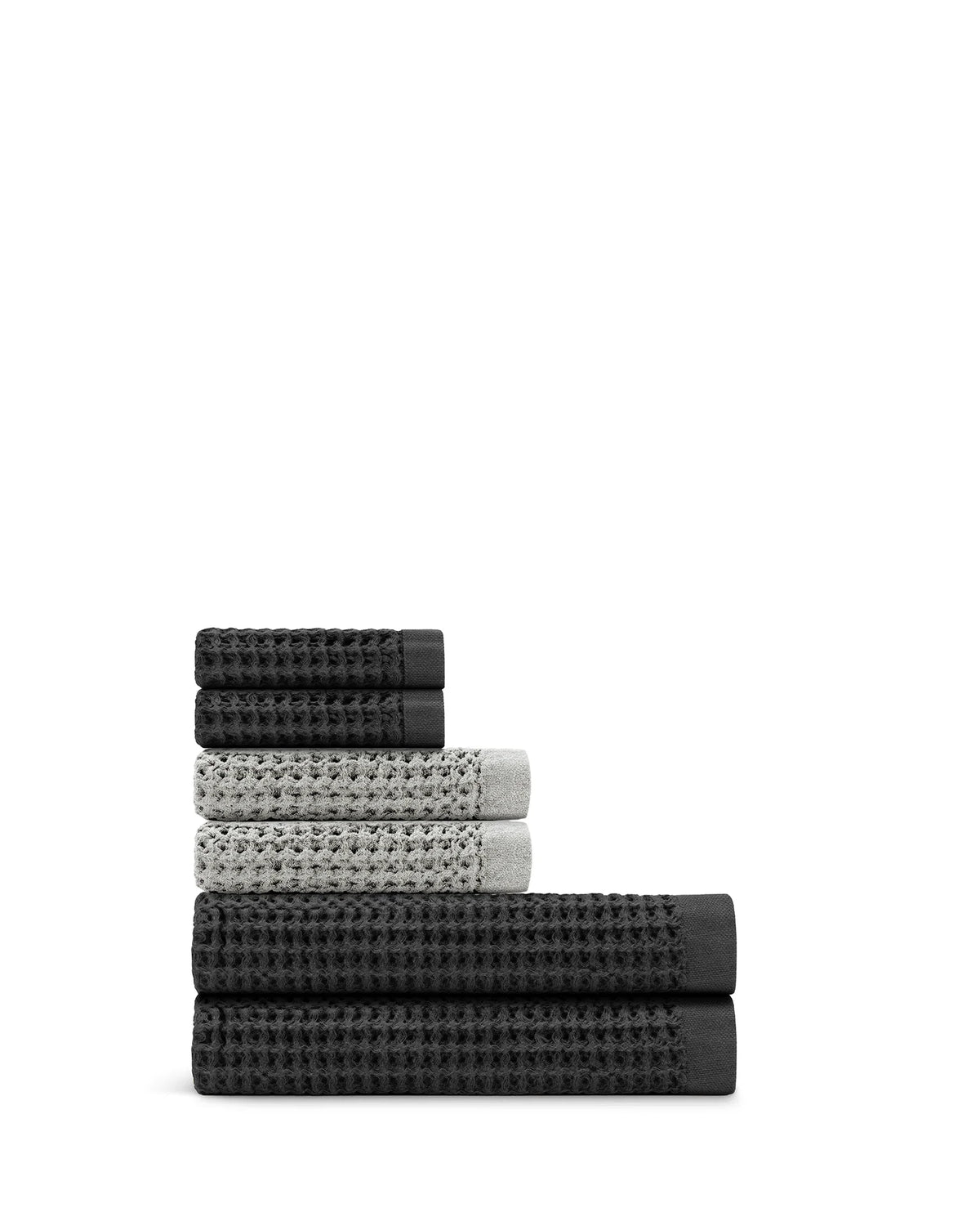 Bath Towel Set, Supima Waffle 6pc Bundle for Daily Bathroom Routines and Guest Baths, 14 Color Options image 15