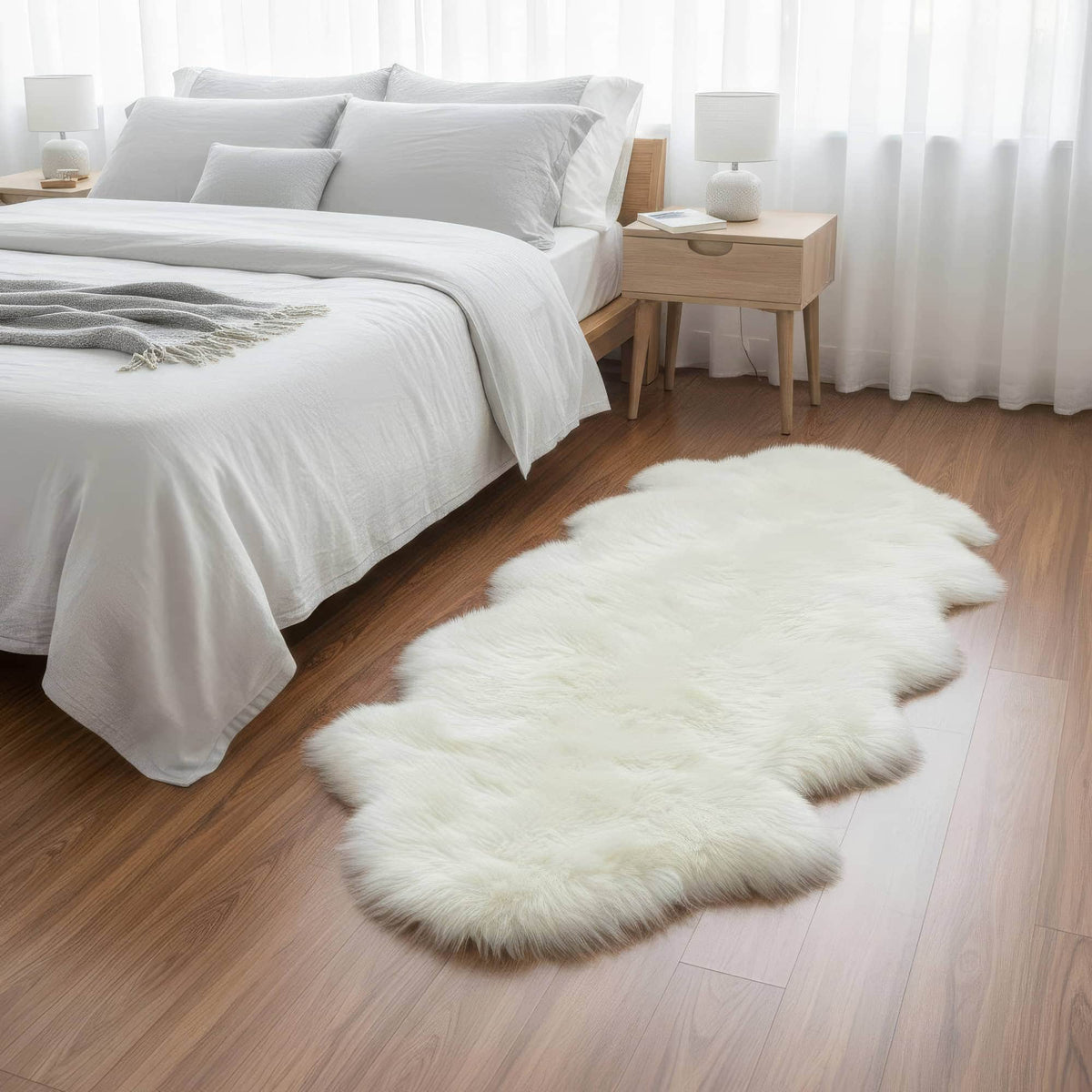 Area Rug, Genuine Sheepskin Fluffy Soft Pile Shaggy 100% for Hallways, Dining Spaces and Home Decor, 5 Size Options image 15