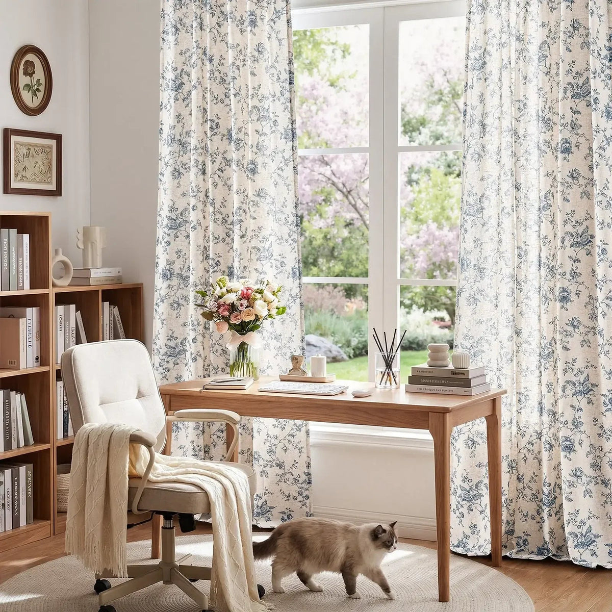Window Curtain, Amelie Floral Linen Blend Curtains (2 Panels), Machine-Washable Care for Bedrooms, Living Rooms and Home Privacy image 15