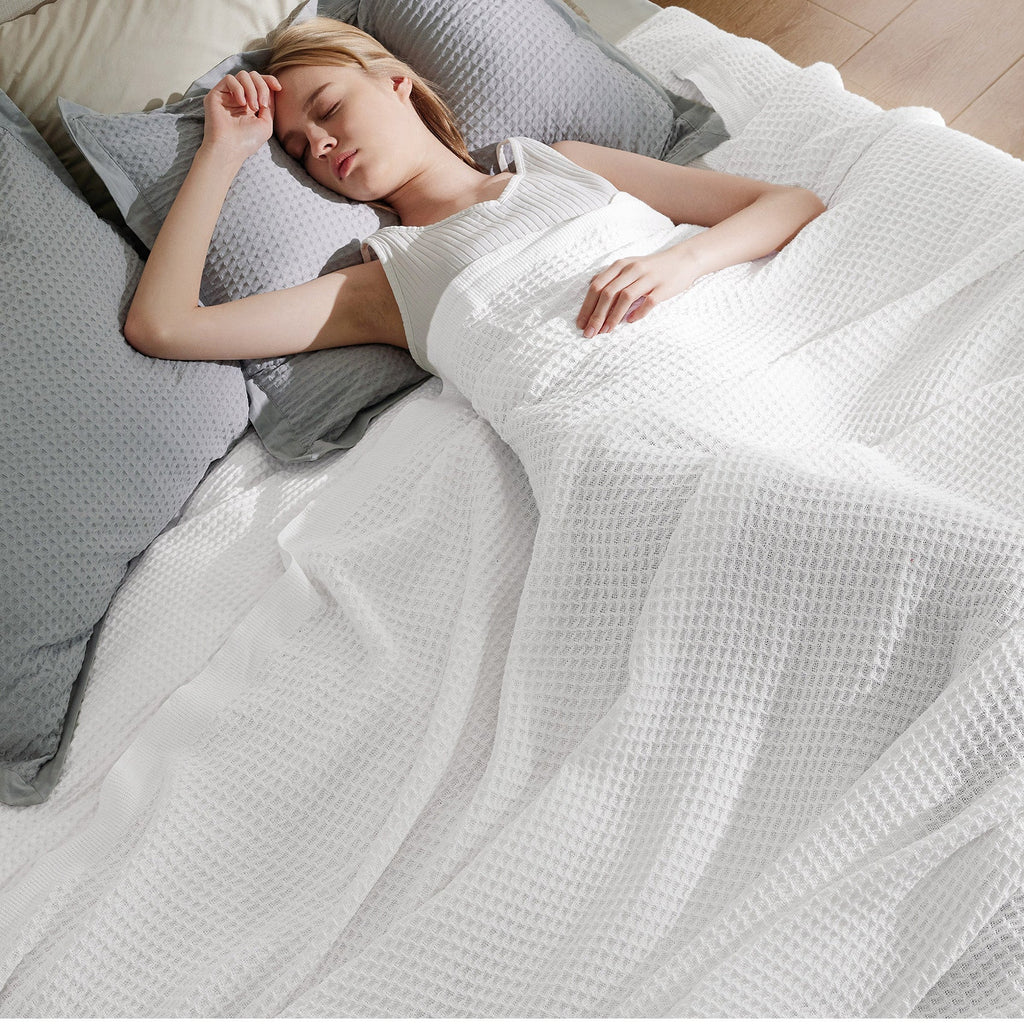 Cozy Throw Blanket, Cotton Waffle Weave, Lightweight Design, Breathable Construction for Living Rooms, Bedrooms and Everyday Lounging image 15