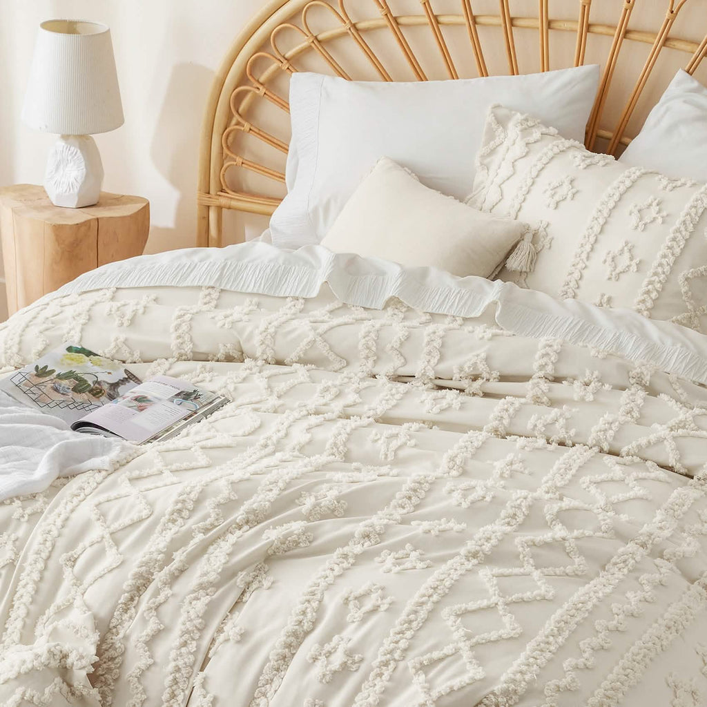 Bed Comforter, Boho Deluxe Embroidery Set, Breathable Construction, Machine-Washable Care for Everyday Bedding and Comfortable Sleep image 15