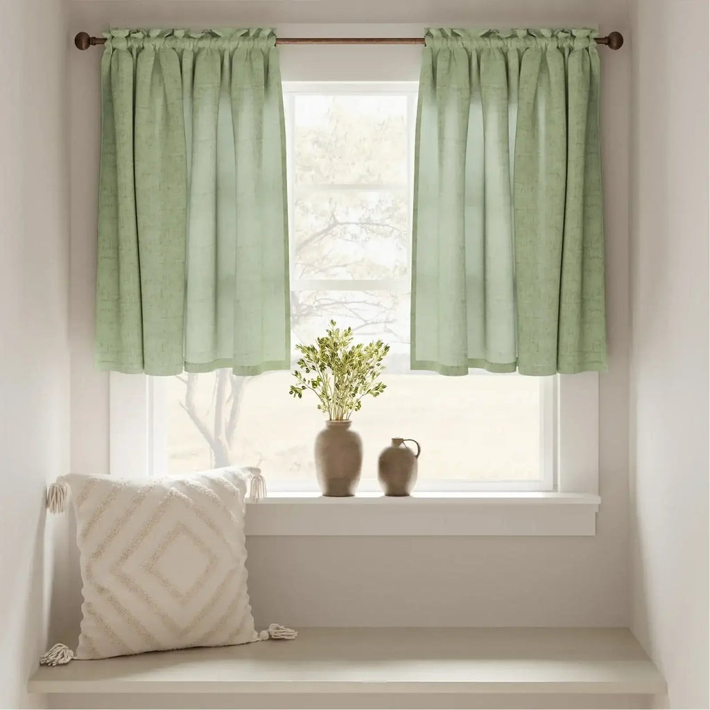 Window Curtain, Linen Textured Tier Kitchen Curtains (2, Lightweight Design for Windows, Room Styling and Everyday Privacy image 15