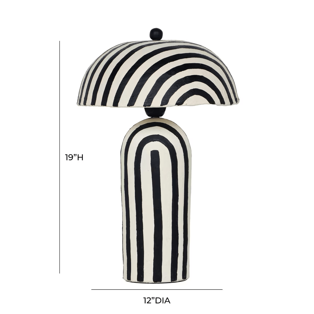 Portable Table Lamp, Lennox Striped Papier Mache for Bedrooms, Living Rooms and Reading Corners, 3 Color Options image 15
