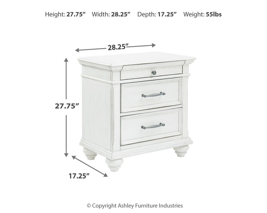 Nightstand, Kanwyn Whitewash, Solid Wood Construction for Bedside Storage, Bedroom Organization and Guest Rooms image 15