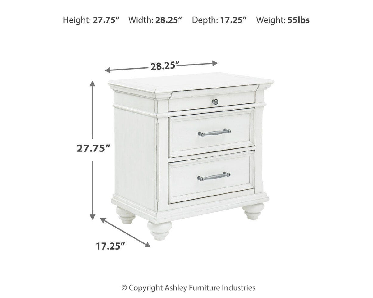 Nightstand, Kanwyn Whitewash, Solid Wood Construction for Bedside Storage, Bedroom Organization and Guest Rooms image 15