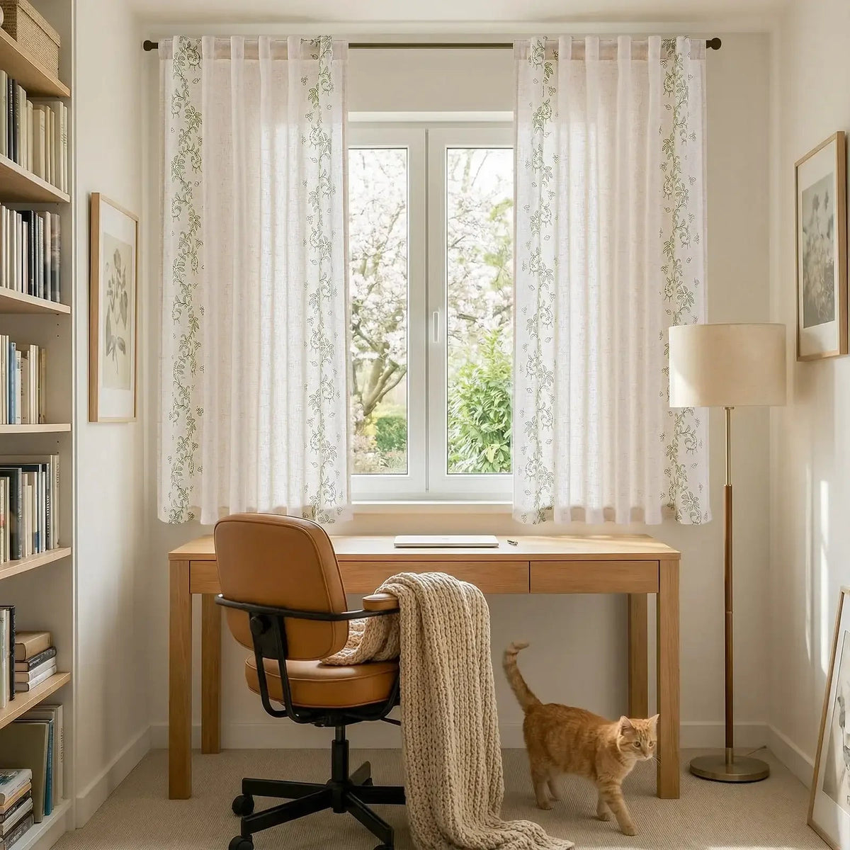 Window Curtain, Embroidered Vine Linen Blend Curtains (2, Machine-Washable Care for Bedrooms, Living Rooms and Home Privacy image 15