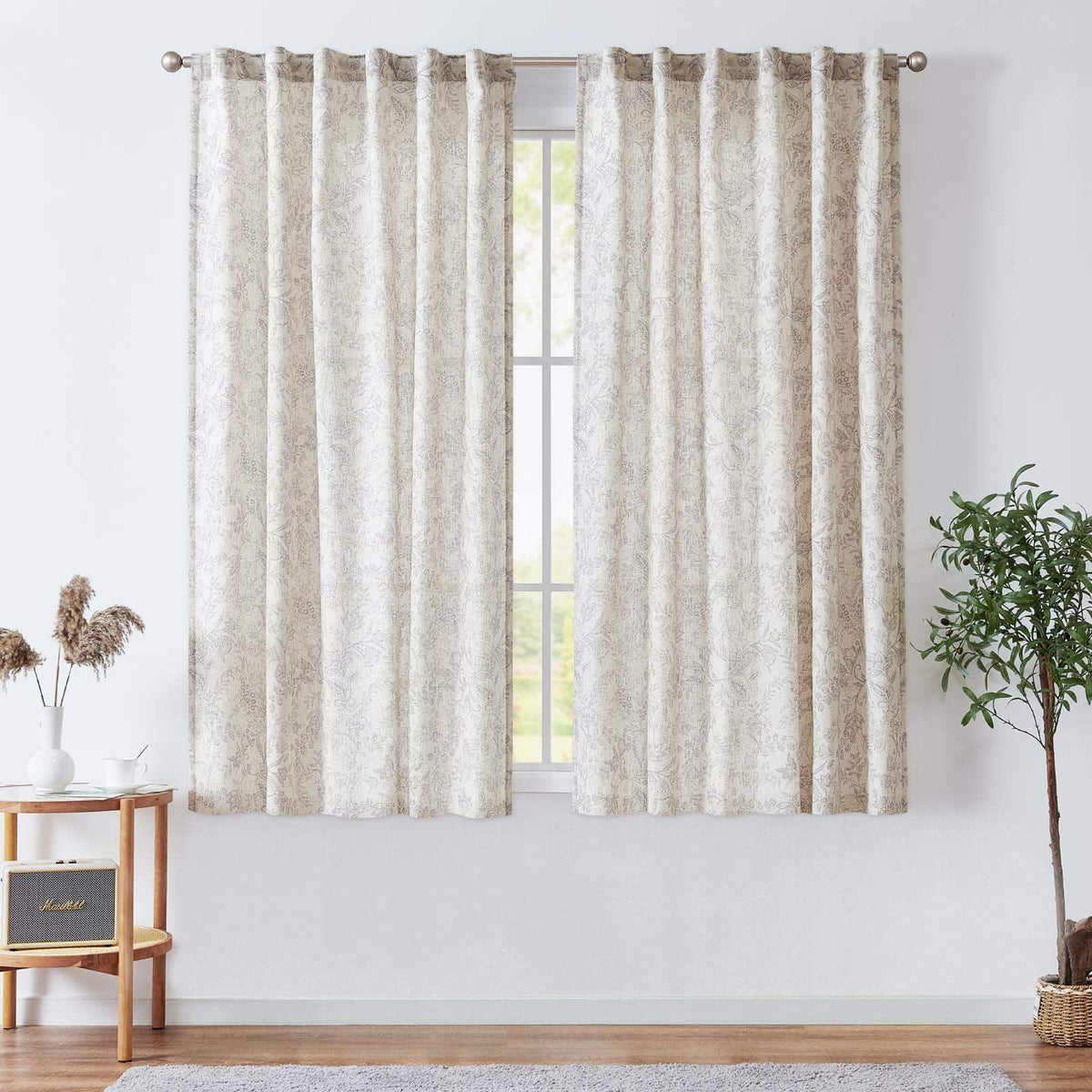 Window Curtain, Ethereal Botanical Linen Curtains (2 Panels), Lightweight Design for Windows, Room Styling and Everyday Privacy image 15