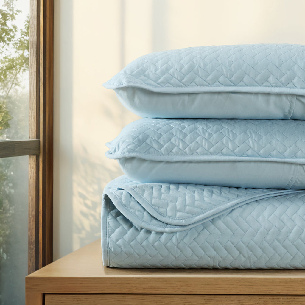 Quilted Coverlet Set, 3 Piece Herringbone for Guest Bedrooms, Layered Beds and Everyday Bedding, 3 Sizes and 6 Colors image 15