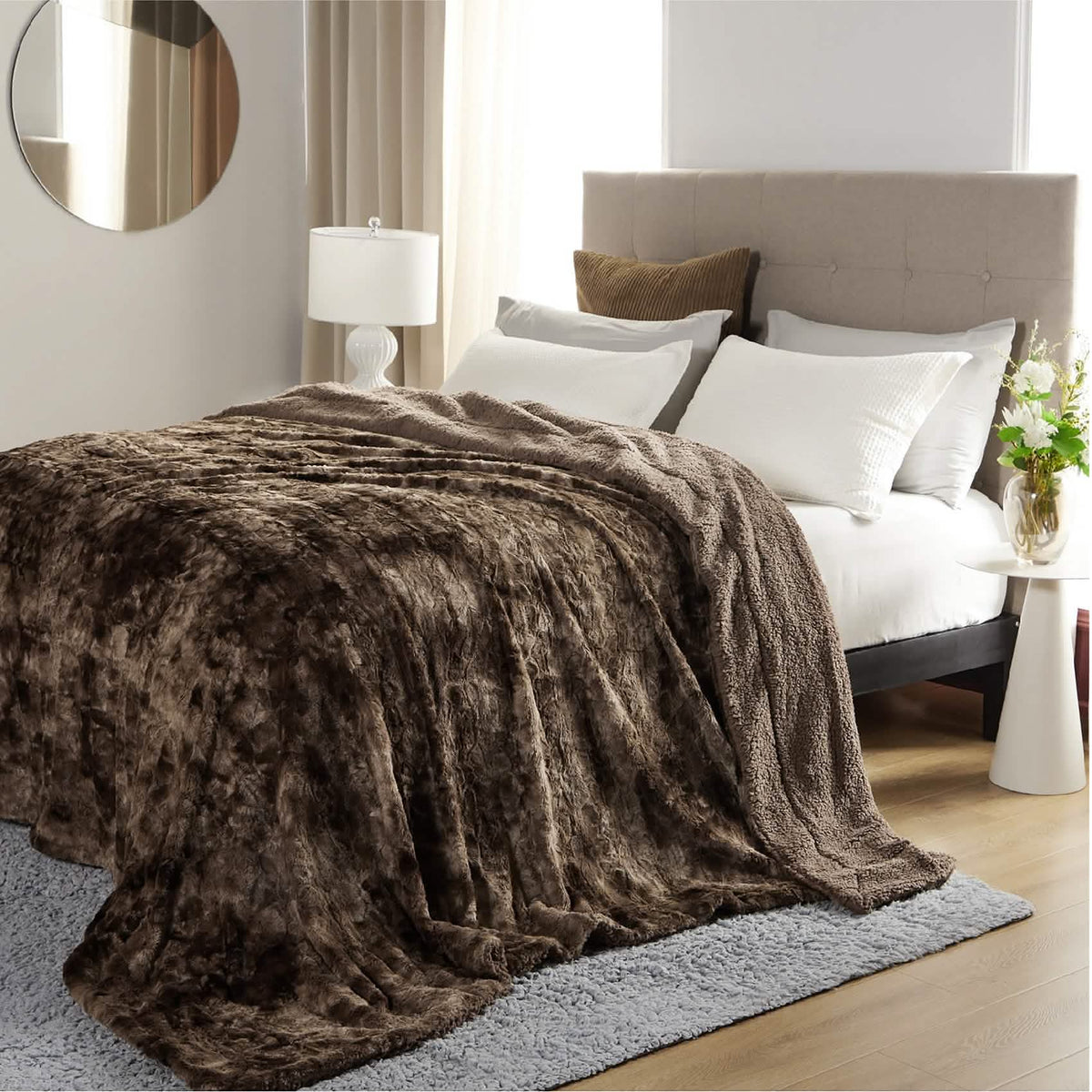 Cozy Throw Blanket, Faux Fur Sherpa Fleece for Sofas, Beds and Relaxing at Home, 4 Sizes and 10 Colors image 15