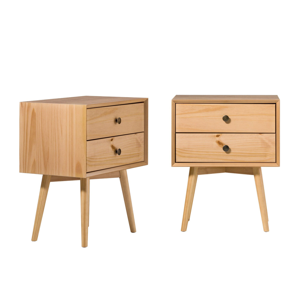 Nightstand, Mid Century Solid Wood Collection 1 or 2 for Bedrooms, Bedside Essentials and Everyday Storage, 2 Color Options image 15