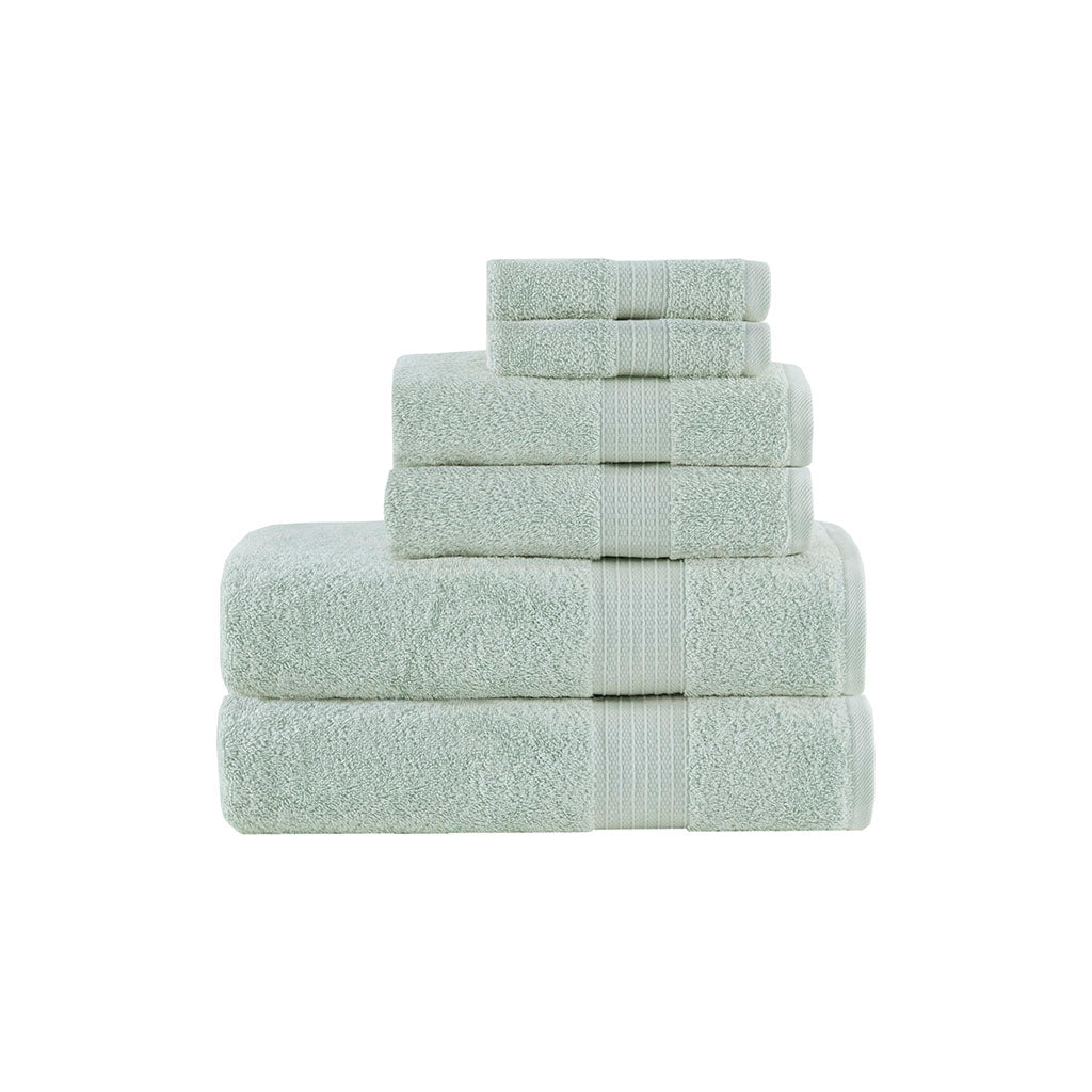 Bath Linen, Organic 6 Piece Cotton Towel Set, Machine-Washable Care for Daily Bathroom Routines and Guest Baths, 8 Color Options image 15