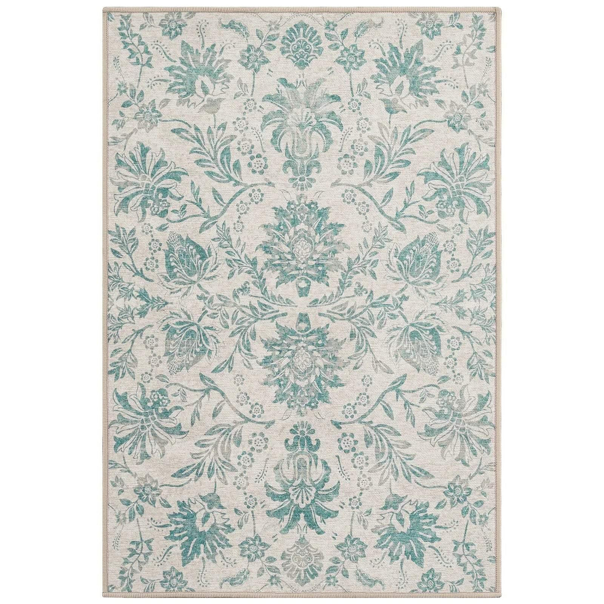 Area Rug, Vintage Distressed Large Floral Scrollwork, Lightweight Design, Non-Slip Design for Hallways, Dining Spaces and Home Decor image 16