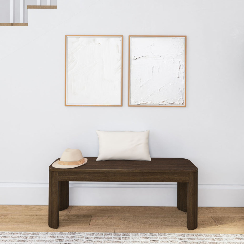 Dining Bench, Contour 46", Solid Wood Construction for Dining Rooms, Kitchen Tables and Everyday Seating, 2 Sizes and 3 Colors image 16