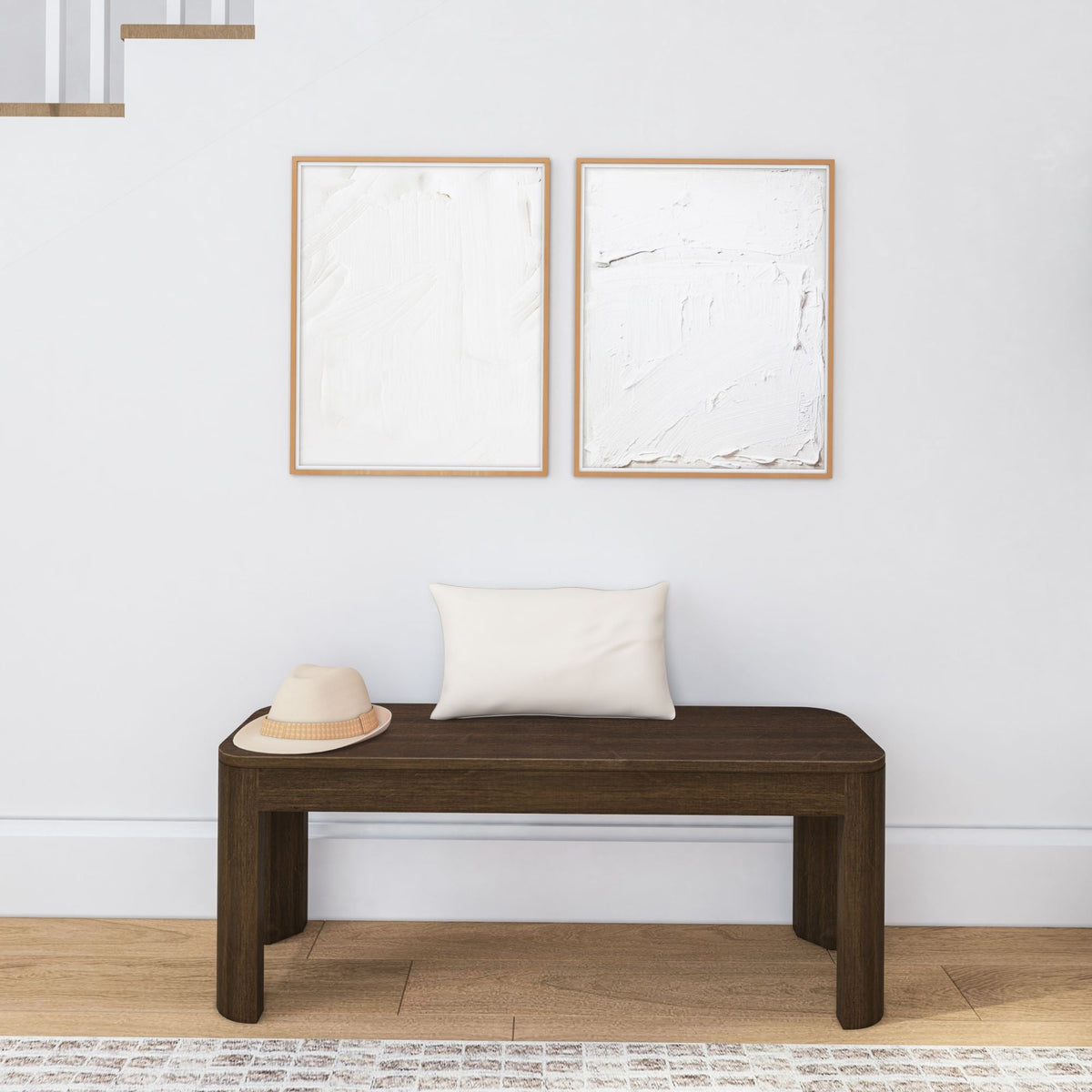 Dining Bench, Contour 46", Solid Wood Construction for Dining Rooms, Kitchen Tables and Everyday Seating, 2 Sizes and 3 Colors image 16