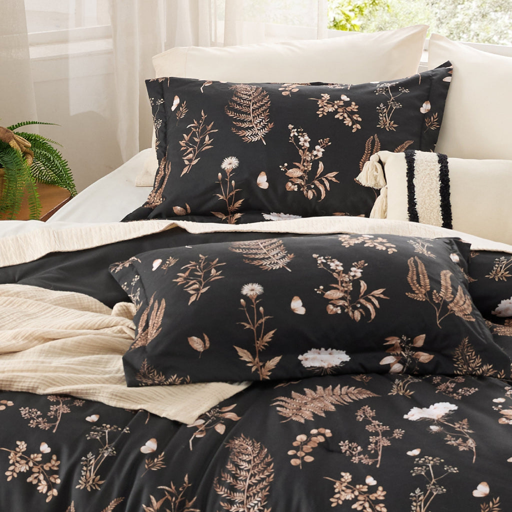 Bed Comforter, Retro Botanical Set for Everyday Bedding and Comfortable Sleep, 4 Sizes and 9 Colors image 16