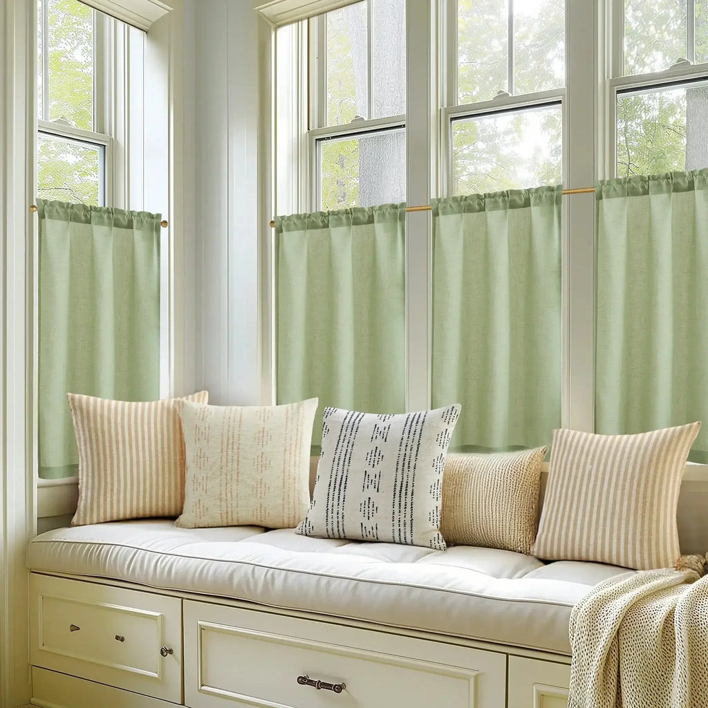 Window Curtain, Linen Textured Tier Kitchen Curtains (2, Lightweight Design for Windows, Room Styling and Everyday Privacy image 16