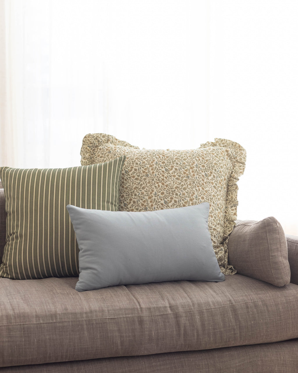Decorative Pillow Cover Set, Dusty Blue Basics 18" 22" 26" 12x20" 12x40", Machine-Washable Care for Sofas, Beds and Living Room Accents image 16