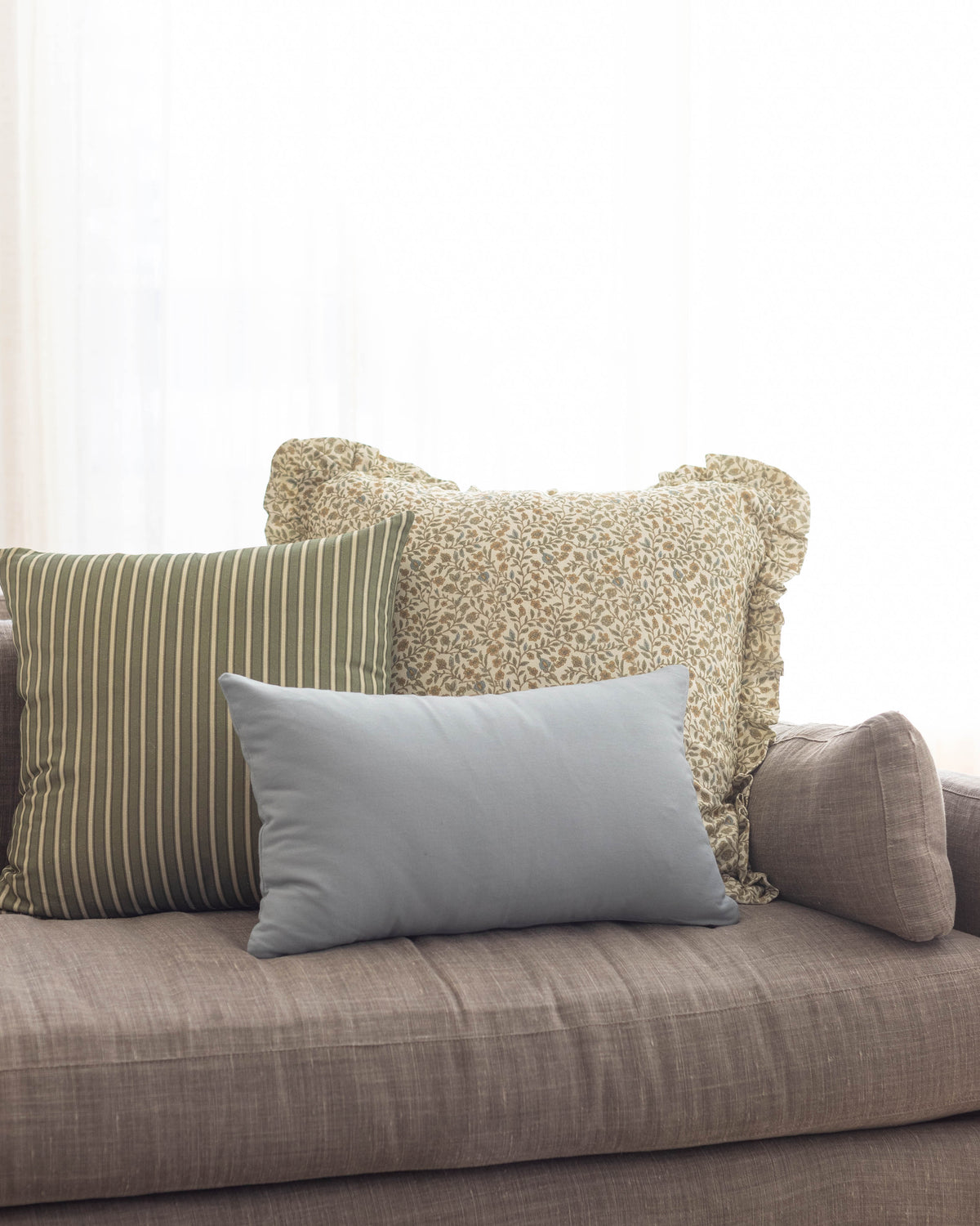 Decorative Pillow Cover Set, Dusty Blue Basics 18" 22" 26" 12x20" 12x40", Machine-Washable Care for Sofas, Beds and Living Room Accents image 16
