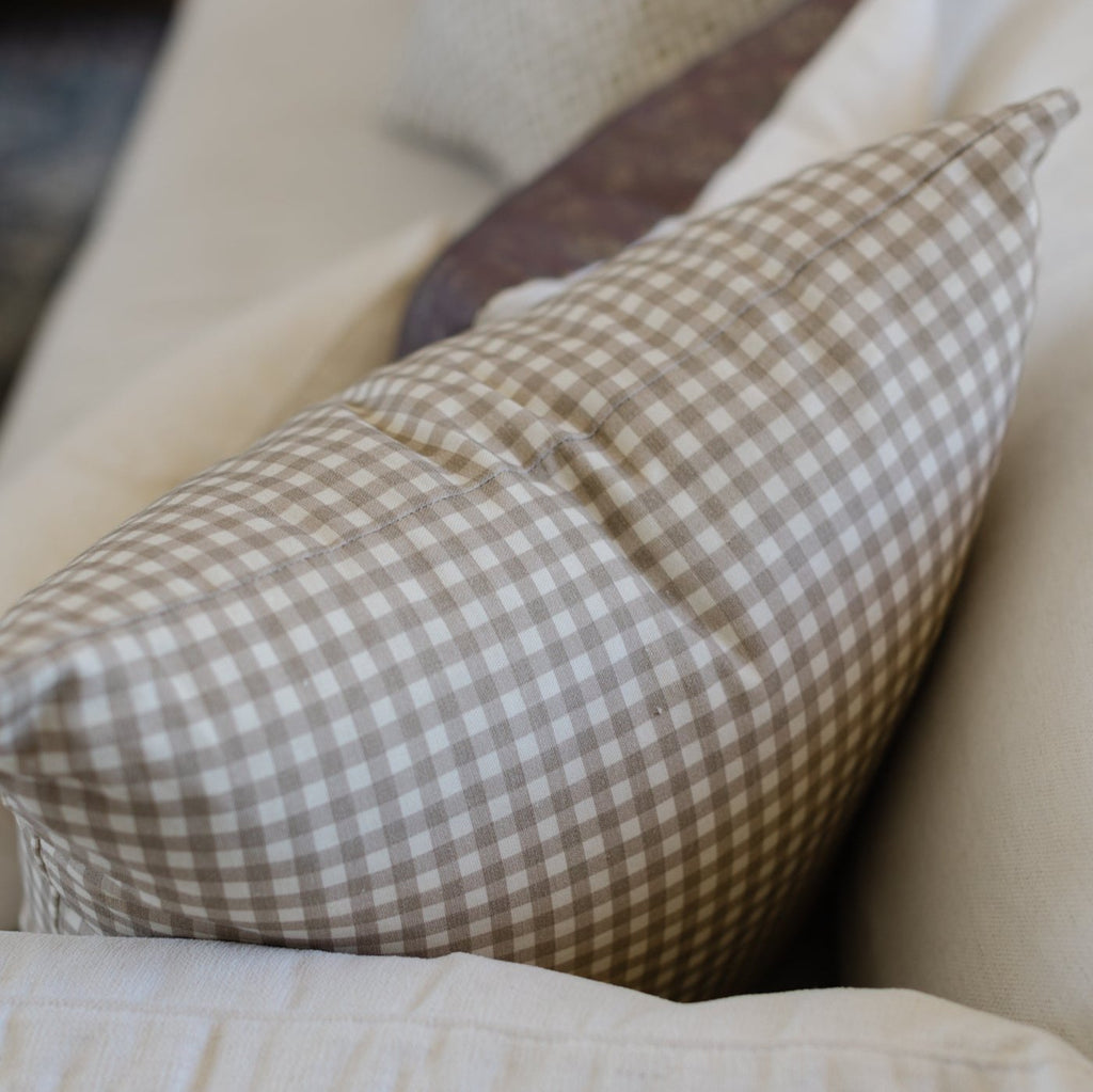 Decorative Pillow Cover Set, Tan Gingham 18" 22" 24" 26", Lightweight Design for Bedroom Styling and Living Room Decor, 5 Size Options image 16