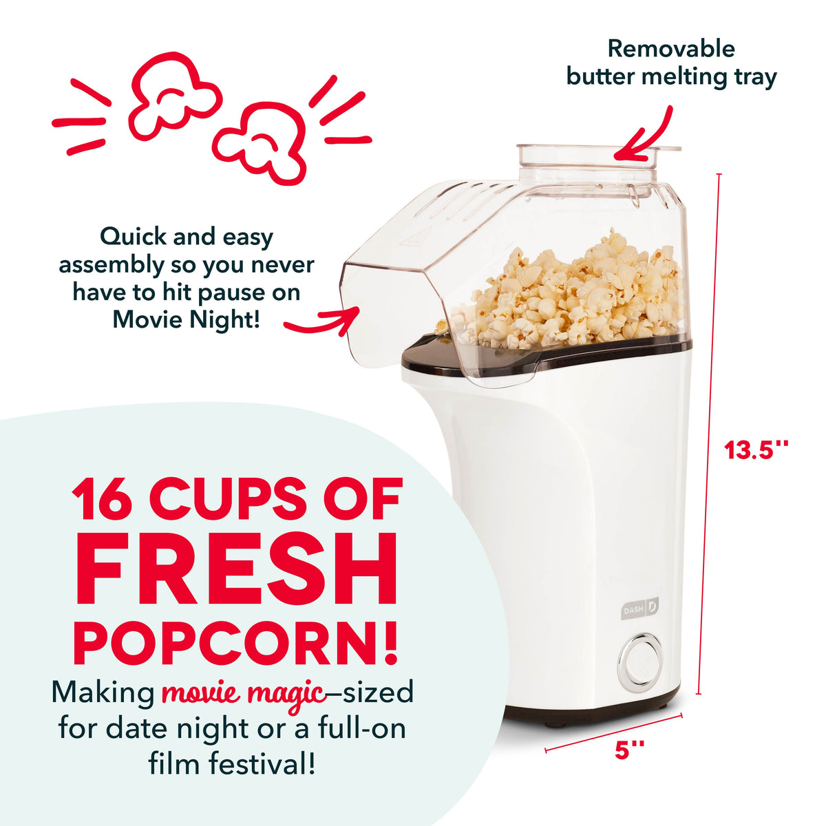 Stovetop Popcorn Popper, Fresh Pop Maker, Non-Slip Design for Stovetop Popping, Family Treats and Home Kitchens, 6 Color Options image 16