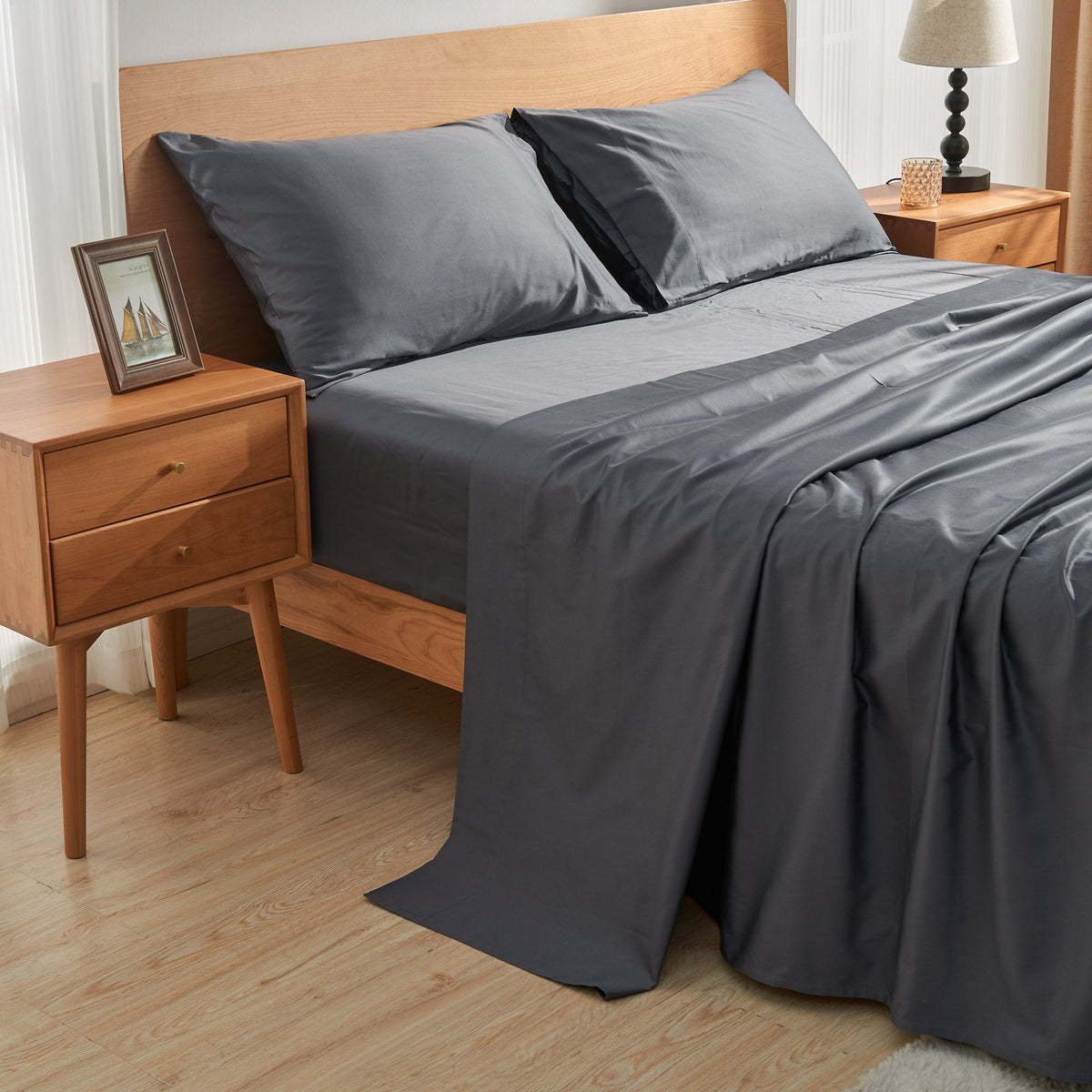 Bed Sheet Set, LuxeSoft Cotton, Breathable Construction for Master Bedrooms, Guest Beds and Daily Use, 6 Sizes and 5 Colors image 16