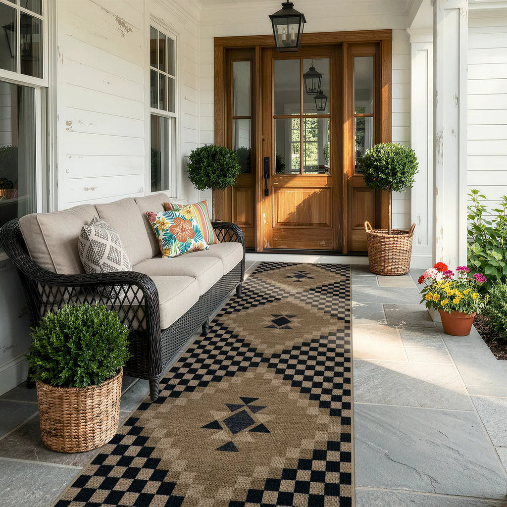 Area Rug, Lunette Washable Tribal Soft Easy Jute Black, Stain-Resistant Finish for Living Rooms, Bedrooms and Entryways, 3 Size Options image 16
