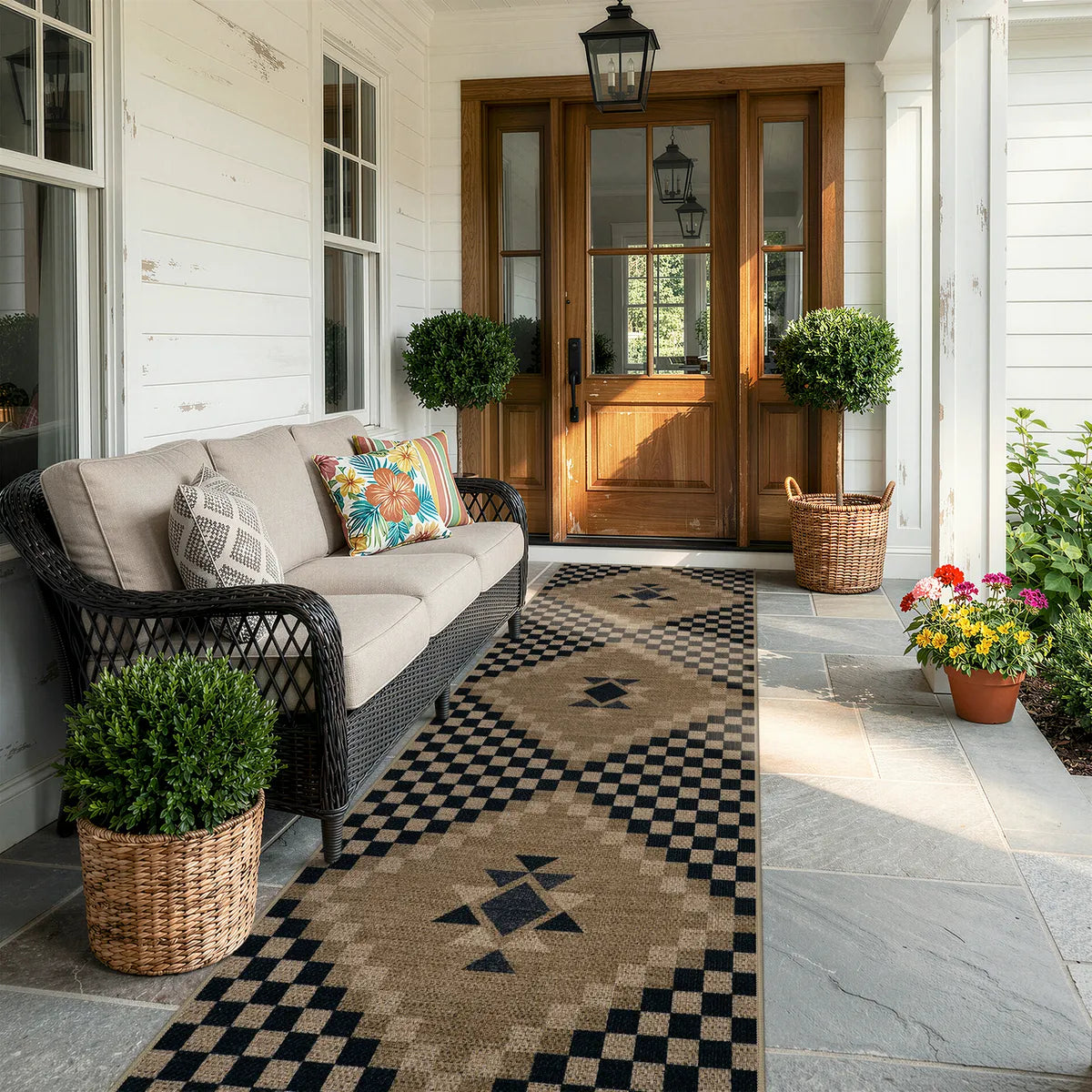 Area Rug, Lunette Washable Tribal Soft Easy Jute Black, Stain-Resistant Finish for Living Rooms, Bedrooms and Entryways, 3 Size Options image 16