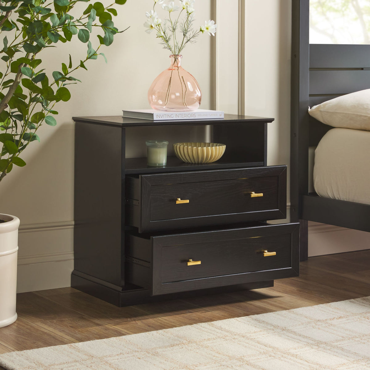 Nightstand, Clyde Classic 2 Drawer Side Table for Bedside Storage, Bedroom Organization and Guest Rooms, 2 Color Options image 16