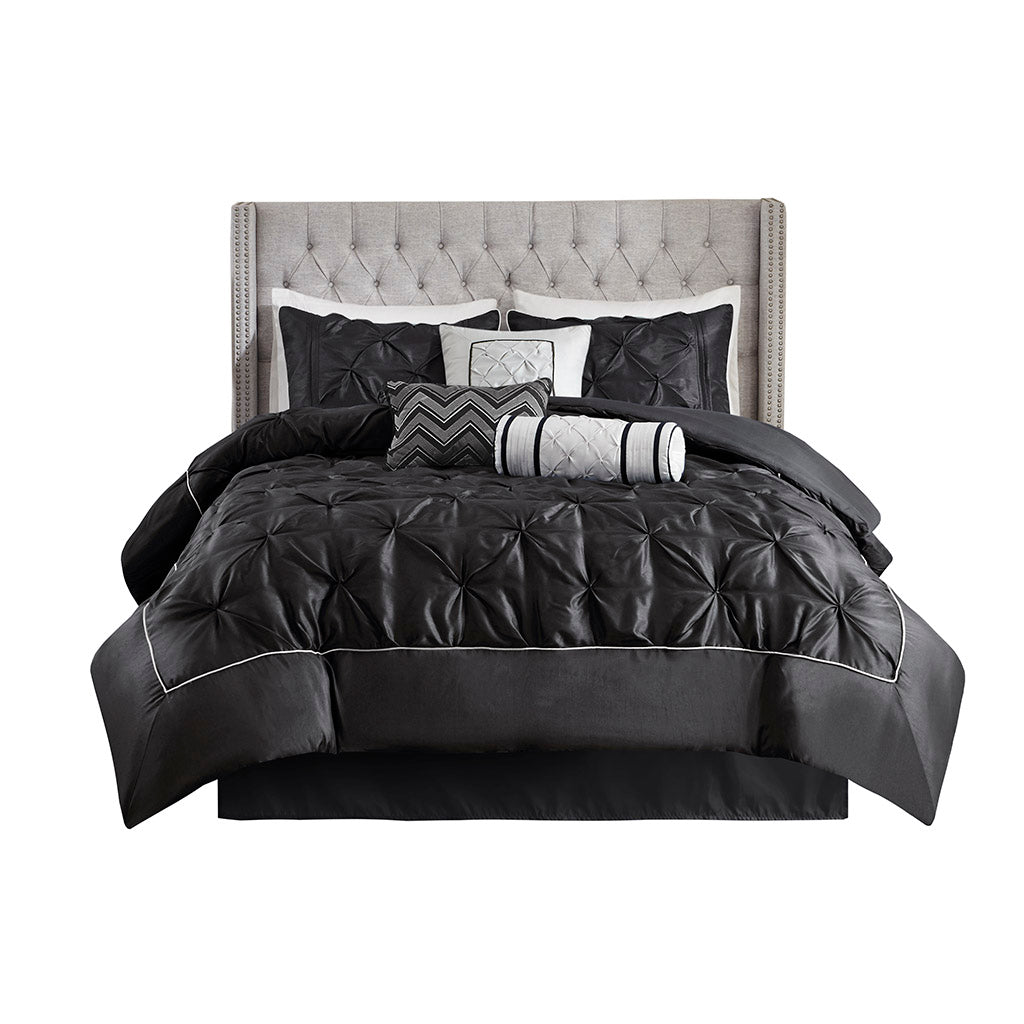 Bed Comforter, Laurel 7 Piece Tufted Set, Machine-Washable Care, Hypoallergenic Comfort for Year-Round Bedroom Comfort and Restful Sleep image 16