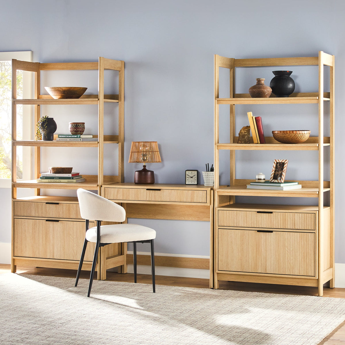 Computer Desk, Holmes Modern Scandinavian Reeded Writing for Home Offices, Computer Work and Study Spaces, 2 Color Options image 16