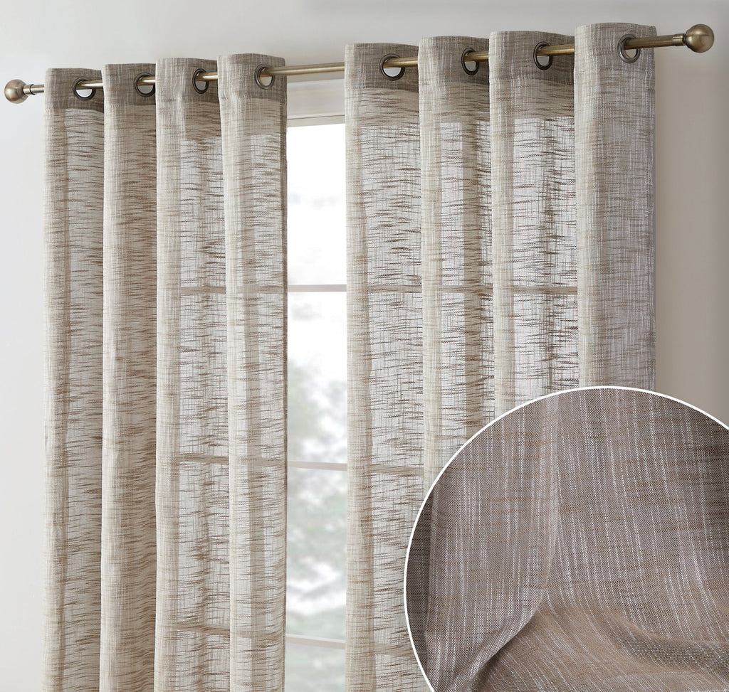 Window Curtain, Madison Faux Linen Sheer Grommet Panels for Bedrooms, Living Rooms and Home Privacy, 8 Sizes and 10 Colors image 16