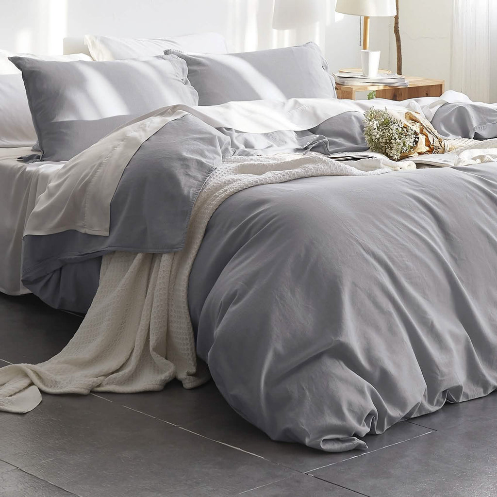 Duvet Cover Set, Cotton Linen Hybrid, Lightweight Design, Breathable Construction for Bedroom Bedding Refresh and Everyday Comfort image 16