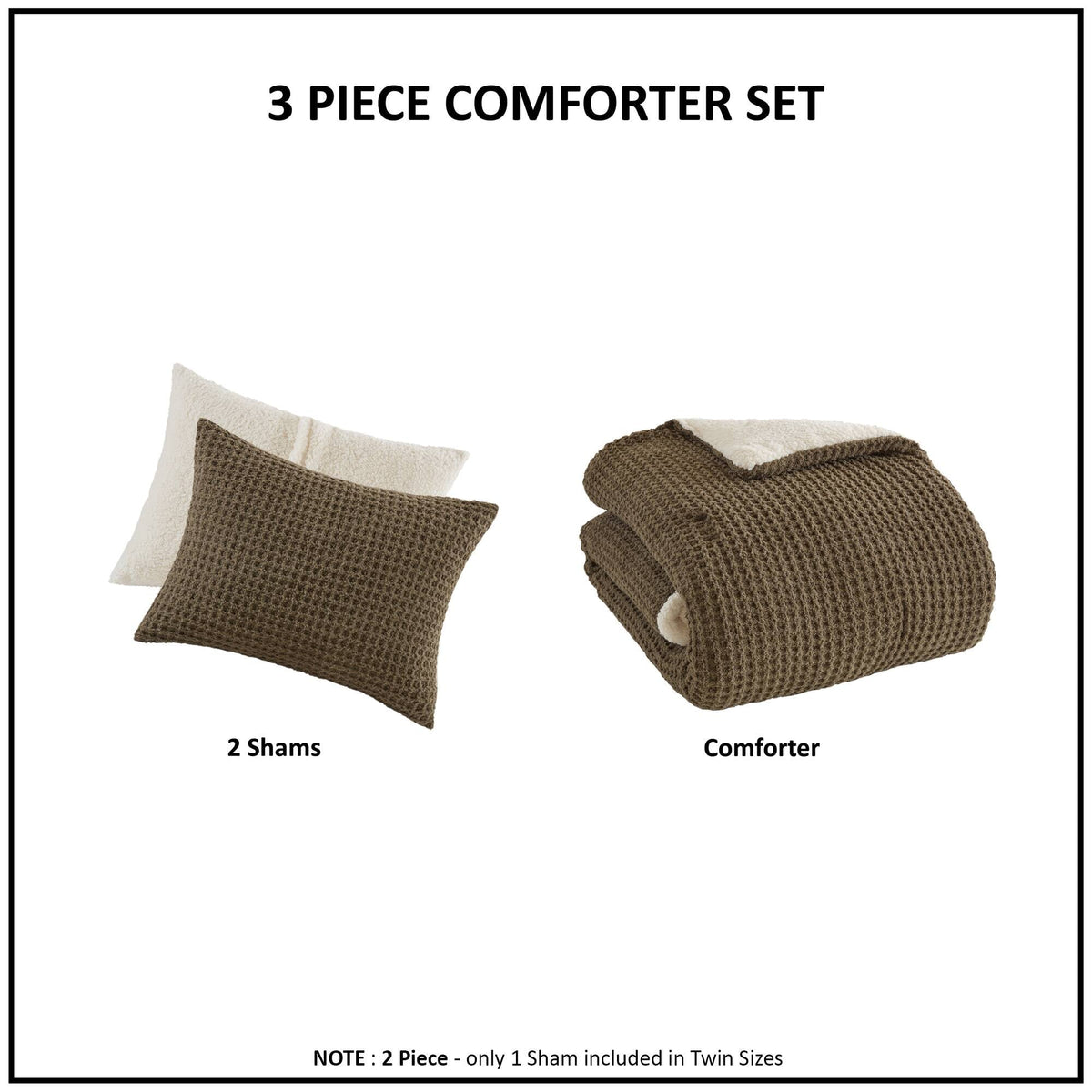 Bed Comforter, Riordan Waffle Knit Chenille Set, Machine-Washable Care for Everyday Bedding and Comfortable Sleep, 3 Sizes and 4 Colors image 16