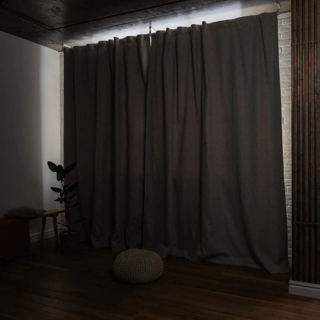 Window Curtain, Ruffled Linen Panel Natural Flax Cotton Lined for Windows, Room Styling and Everyday Privacy, 9 Size Options image 16
