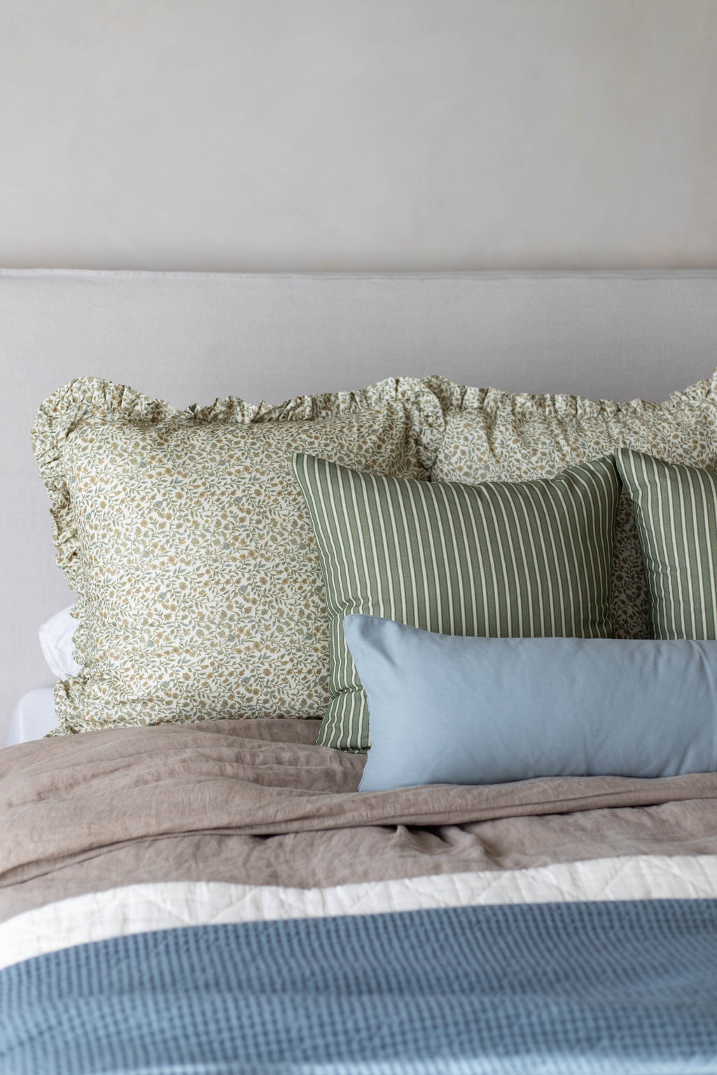 Decorative Pillow Cover, Meadow Ruffle 18" 22" 26" 12x20", Machine-Washable Care for Sofas, Beds and Living Room Accents, 5 Size Options image 16