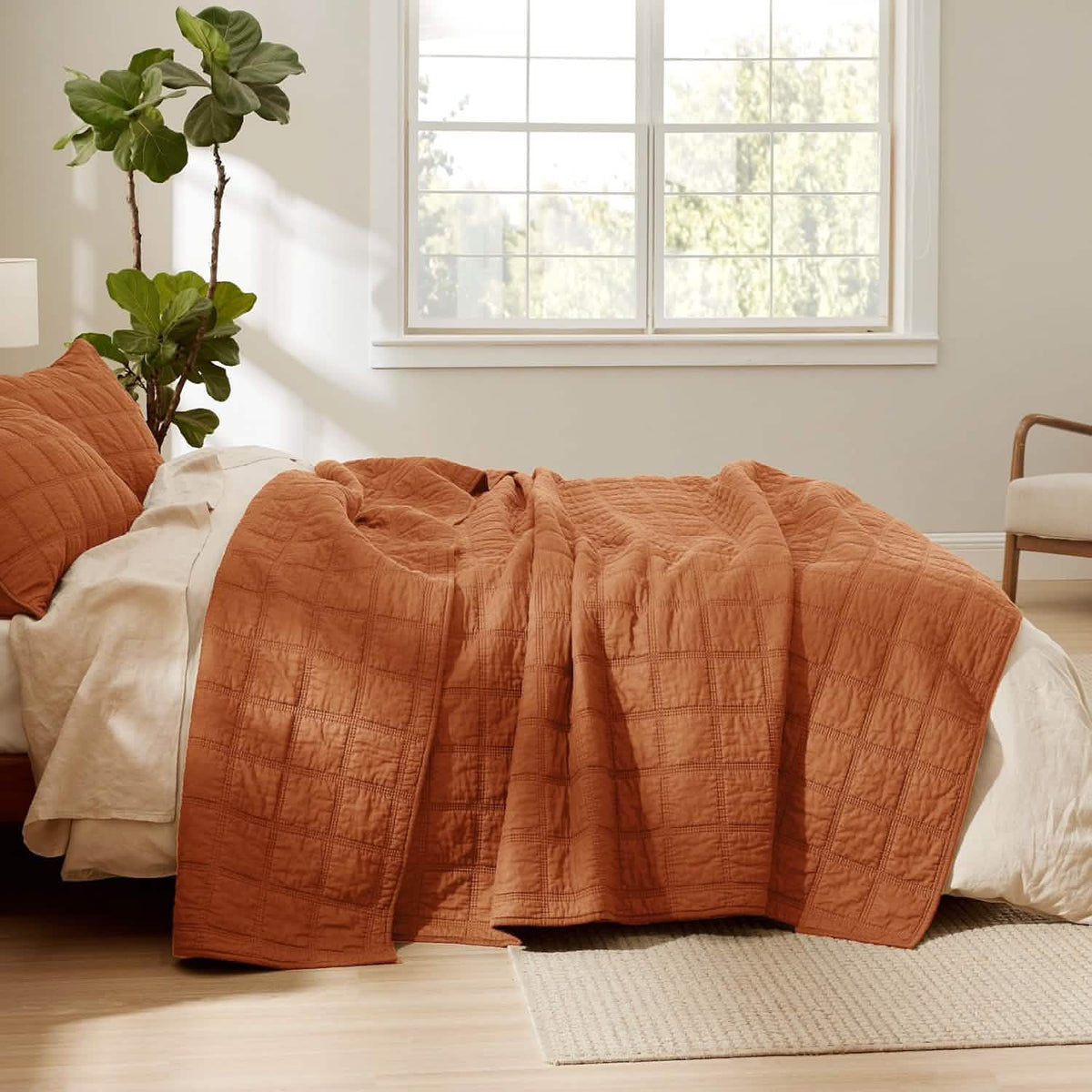 Cozy Throw Blanket, Voile Cotton Quilt Set, Lightweight Design, Breathable Construction for Sofas, Beds and Relaxing at Home image 16