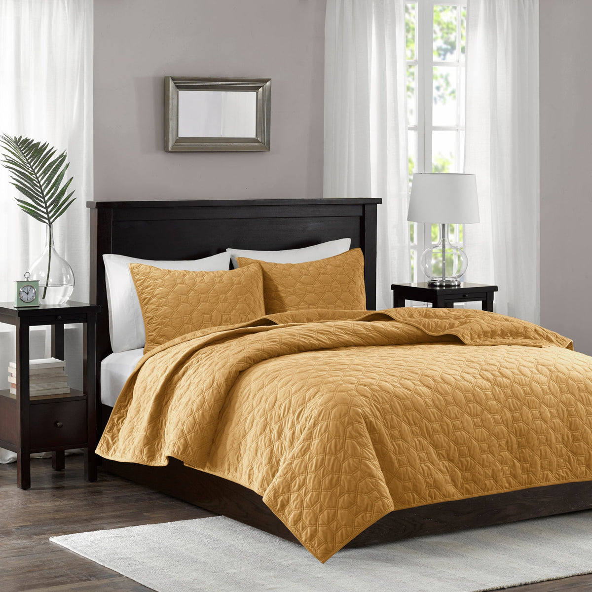 Cozy Throw Blanket, Harper 3 Piece Velvet Quilt Set, Machine-Washable Care for Sofas, Beds and Relaxing at Home, 2 Sizes and 7 Colors image 16