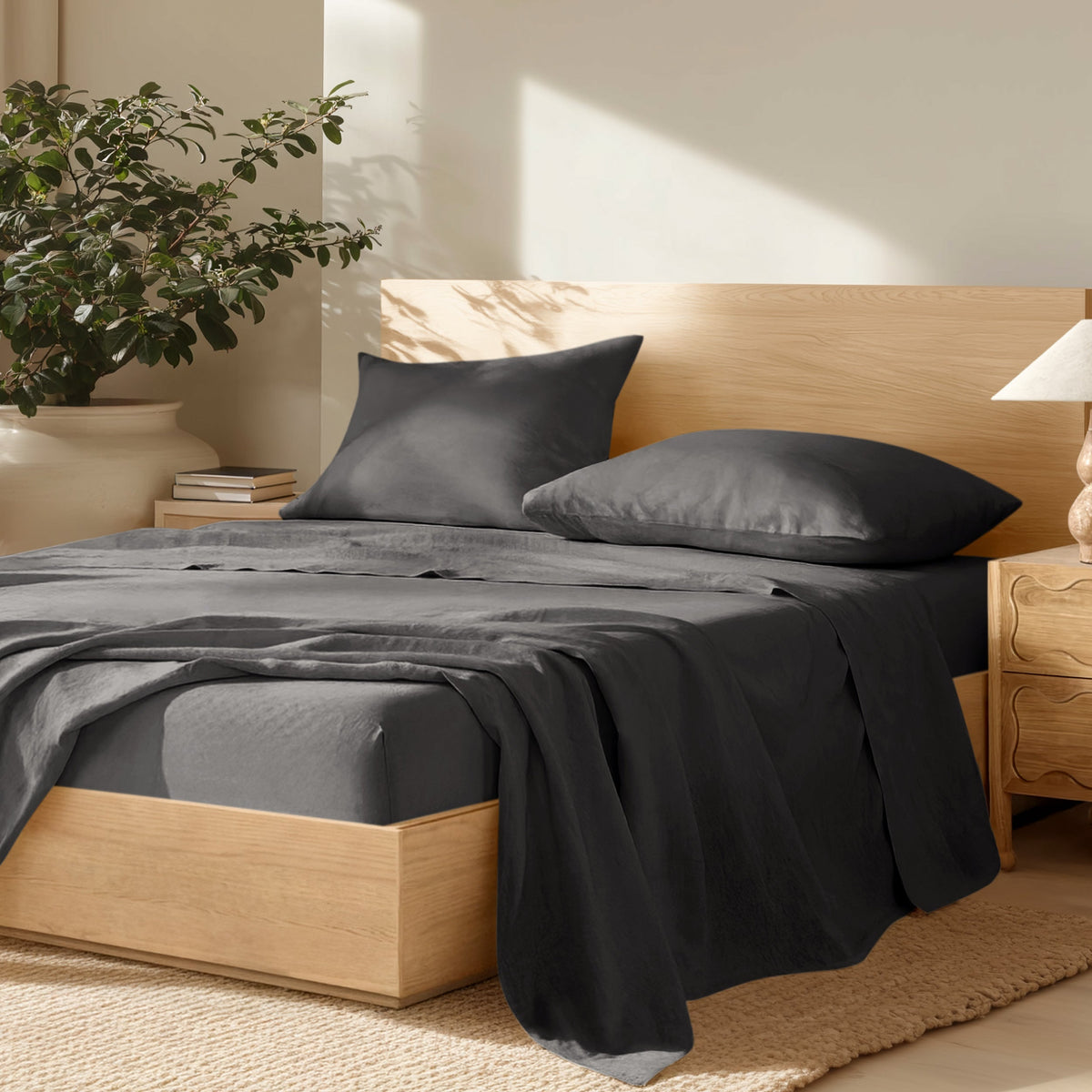 Bed Sheet Set, European Linen for Everyday Bedroom Comfort and Guest Rooms, 7 Sizes and 5 Colors image 16