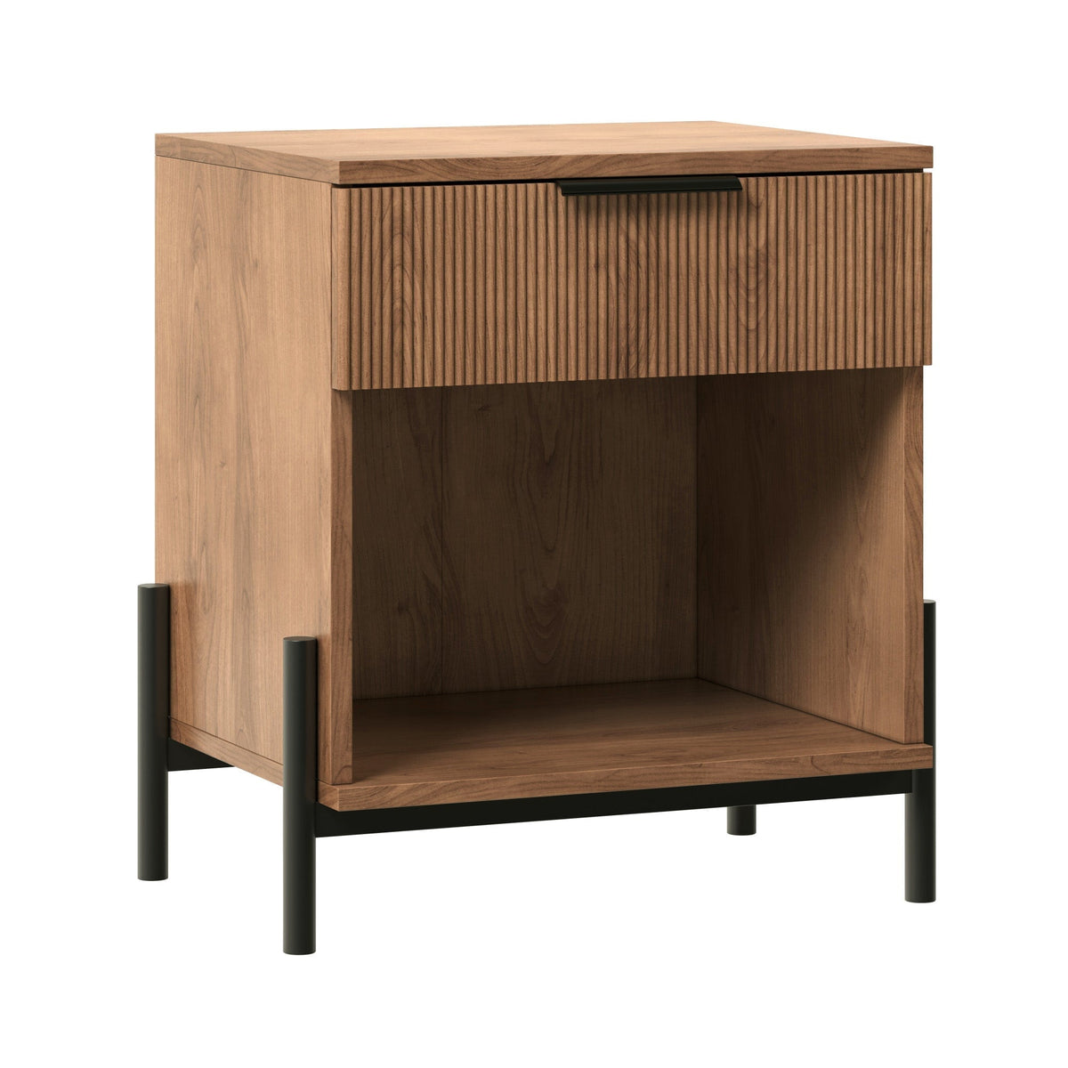Nightstand, Paris Modern Scandinavian Reeded for Bedside Storage, Bedroom Organization and Guest Rooms, 2 Sizes and 3 Colors image 16