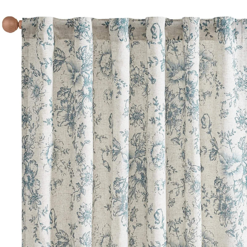 Window Curtain, Floral Lined Linen Blend Curtains (2 Panels), Machine-Washable Care for Windows, Room Styling and Everyday Privacy image 17