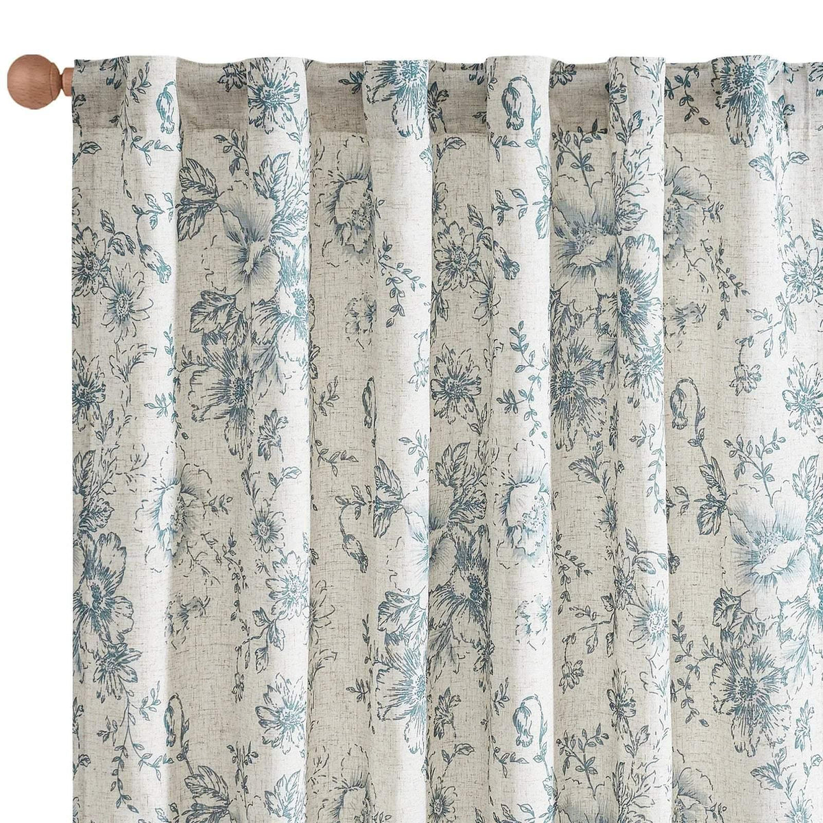 Window Curtain, Floral Lined Linen Blend Curtains (2 Panels), Machine-Washable Care for Windows, Room Styling and Everyday Privacy image 17