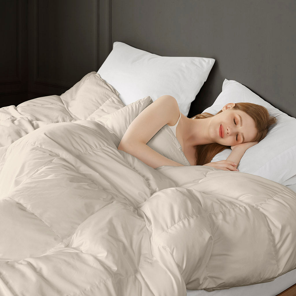 Down & Feather Comforter, Stay Puffed Overfilled Alternative, Breathable Construction for Everyday Bedding and Comfortable Sleep image 17